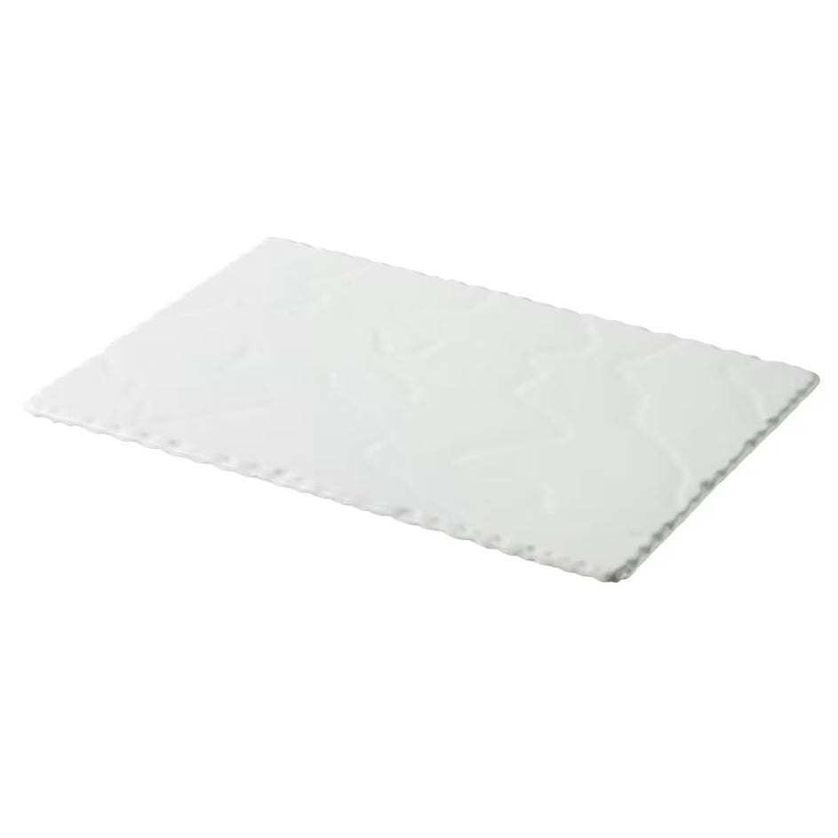 BASALT PLATE 30cm X 20cm - WHITE - 6PK