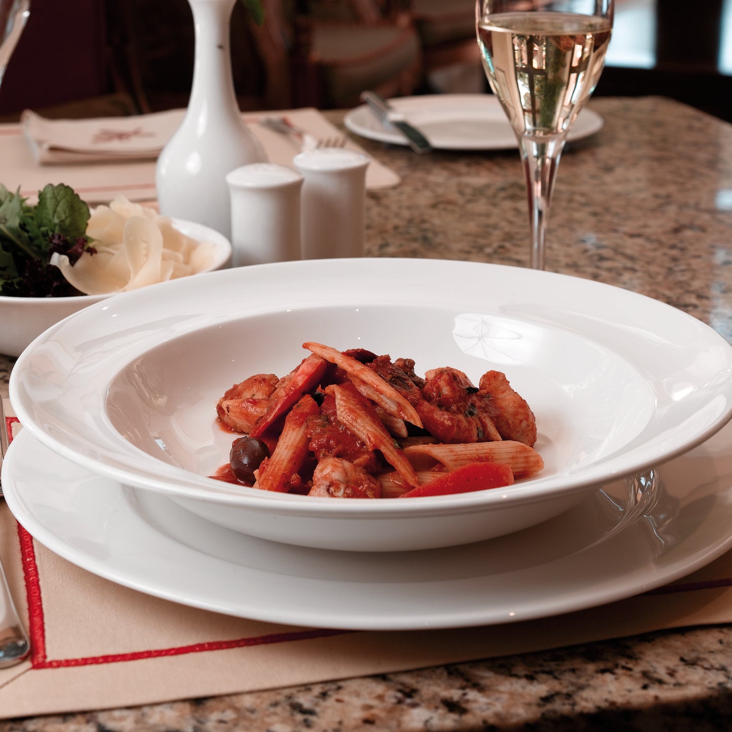 FINE BONE CHINA SOUP/PASTA PLATE 22CM - 6PK