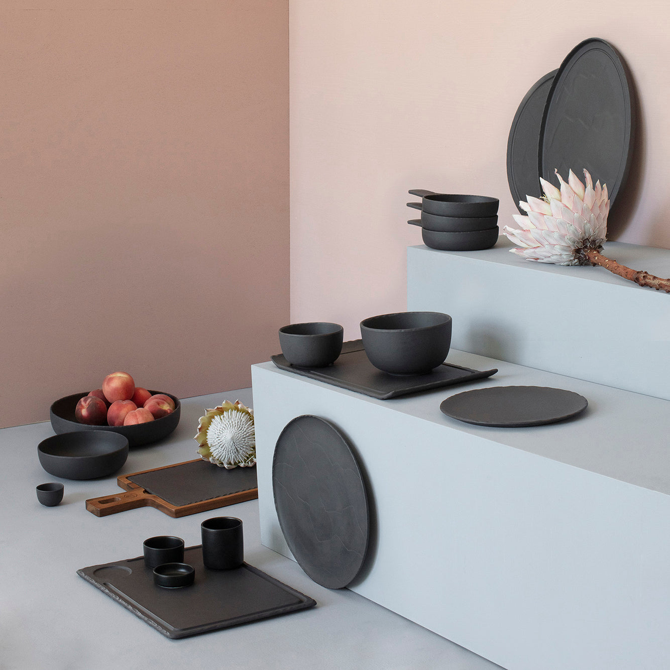 BASALT PLATE 30cm X 20cm BLACK - 6PK